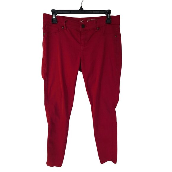 NY & Co. Women's Jean Legging Red Size 6 - Picture 1 of 7